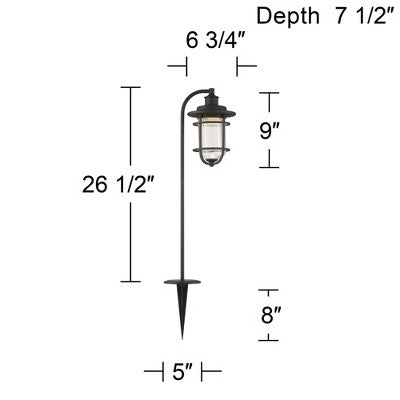 John Timberland Markham 26 1/2" High Textured Black LED Path Lights Set Of 2