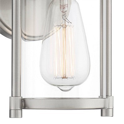 John Timberland Rustic Farmhouse Outdoor Wall Light Fixtures Set Of 2 Brushed Nickel 10 1/4" Clear Glass For Exterior Barn Deck House Porch Yard Patio