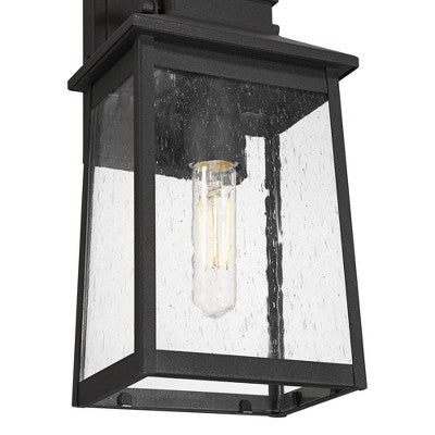 John Timberland Jubliee 13" High Modern Outdoor Wall Light Fixture Mount Porch House Exterior Outside Weatherproof Black Metal Clear Glass Shade