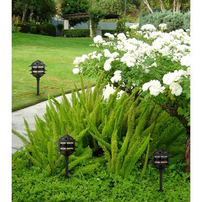  John Timberland Three-Tier Pagoda 11" High Black Modern LED Landscape Path Light