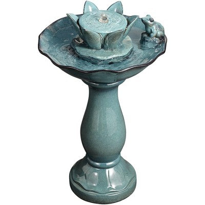  John Timberland Pleasant Pond Modern Bubbler Lotus Flower Outdoor Floor Water Fountain 25 1/4" For Yard Garden Patio Deck Porch House Exterior