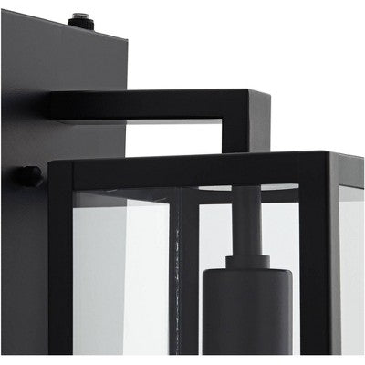  John Timberland Titan Modern Outdoor Wall Light Fixture Mystic Black Dusk To Dawn 14" Clear Glass For Post Exterior Barn Deck House Porch Yard Patio