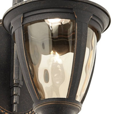  John Timberland Rustic Industrial Outdoor Wall Light Fixture Bronze Metal 13 1/2" Glass Wet Rated For Exterior House Patio Home