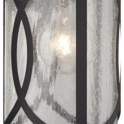  John Timberland Capistrano Mission Outdoor Wall Light Fixtures Set Of 2 Black Dusk To Dawn Motion Sensor 15 3/4" Clear Seeded Glass For Post Exterior