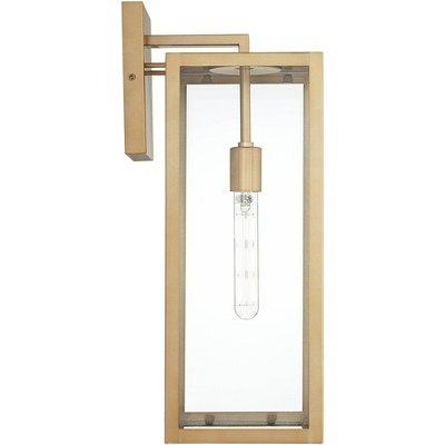  John Timberland Titan Modern Outdoor Wall Light Fixture Soft Gold 20 1/4" Clear Glass For Post Exterior Barn Deck House Porch Yard Posts Patio Home