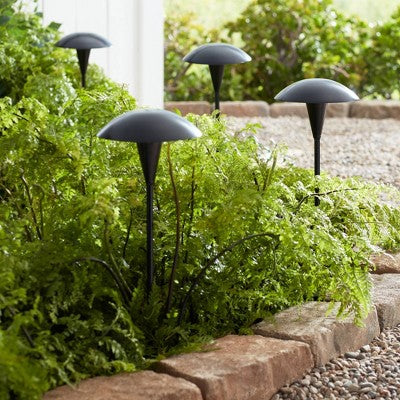  John Timberland Large Mushroom 18" High Black Low Voltage LED Path Light