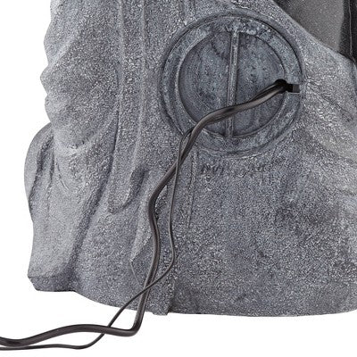  John Timberland Sitting Buddha Zen Outdoor Water Fountain With LED Light 28" For Yard Garden Patio Deck Porch House Exterior Balcony Meditation