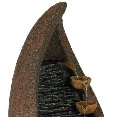  John Timberland Modern Rustic Outdoor Floor Water Fountain With Light LED 34 1/2" High Cascading For Yard Garden Patio Deck