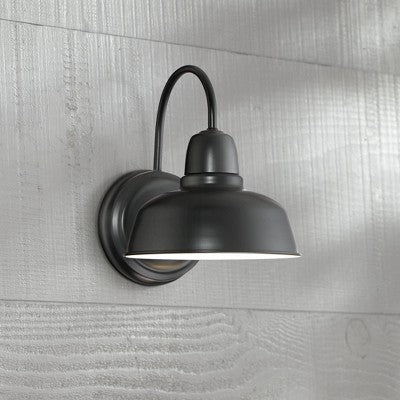  John Timberland Urban Barn Rustic Industrial Farmhouse Outdoor Wall Light Fixture Black Gooseneck Arm 11 1/4" For Post Exterior Barn Deck House Porch