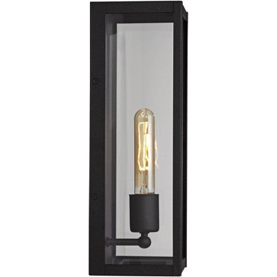  John Timberland Cornell Modern Outdoor Wall Light Fixtures Set Of 2 Sand Black 16" Clear Glass Panels For Post Exterior Barn Deck House