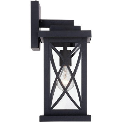  John Timberland Woodland Park Mission Outdoor Wall Light Fixtures Set Of 2 Black Metal Dusk To Dawn 15" Clear Glass For Post Exterior Barn Porch