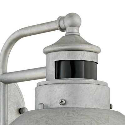  John Timberland Oberlin Rustic Industrial Farmhouse Outdoor Barn Light Fixture Galvanized Dusk To Dawn Motion Sensor 9" Clear Seedy Glass For Exterior