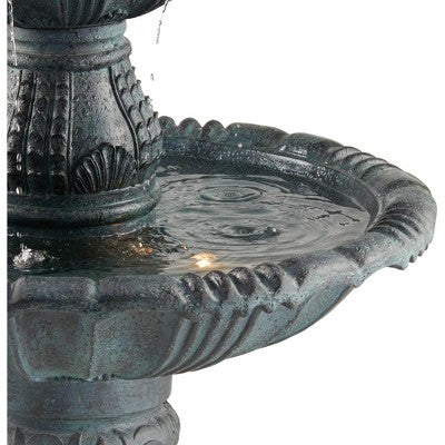 John Timberland Hampton Rustic 4 Tier Cascading Outdoor Floor Water Fountain With LED Light 56 3/4" For Yard Garden Patio Deck Porch Exterior Balcony