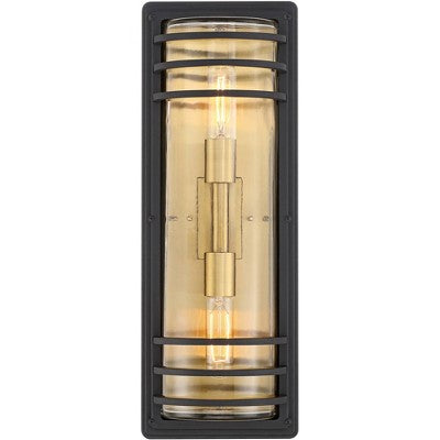  John Timberland Habitat Modern Outdoor Wall Light Fixture Black Brass Metal 21" Clear Glass For Post Exterior Barn Deck House Porch Yard Posts Patio