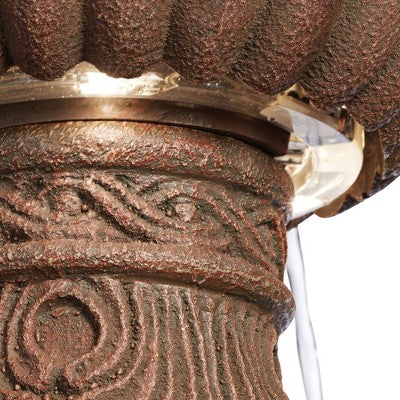  Santa Cruz 45 3/4" High Large Italian Outdoor Decor Faux Stone Floor Fountain With Light LED 3-Tier Outside Garden Patio Yard