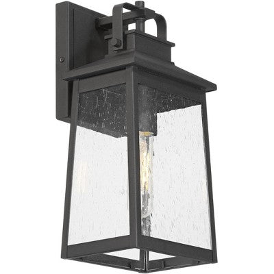  John Timberland Jubliee 13" High Modern Outdoor Wall Light Fixture Mount Porch House Exterior Outside Weatherproof Black Metal Clear Glass Shade