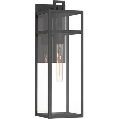  John Timberland San Lucas 18 3/4" High Modern Outdoor Wall Light Fixture Mount Porch House Exterior Weatherproof Sand Black Metal Clear Glass Shade