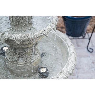  Ibiza 46" High Large Italian Outdoor Decor Sand Stone Floor Fountain With Light LED 3-Tier Outside Garden Patio Yard Backyard