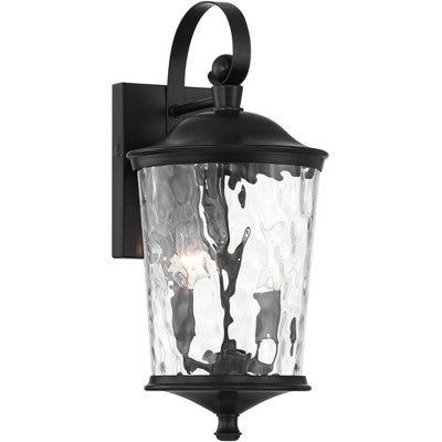  John Timberland Cirilla 17 1/2" High Modern Outdoor Wall Light Fixture Mount Porch House Exterior Weatherproof Matte Black Metal Clear Glass Shade