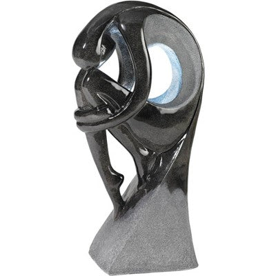  John Timberland Graceful Form Modern Zen Bubbler Curled Female Outdoor Floor Water Fountain With LED Light 43" For Yard Garden Patio Home Deck Porch