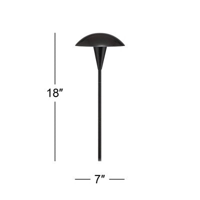  John Timberland Large Mushroom 18" High Black Low Voltage LED Path Light