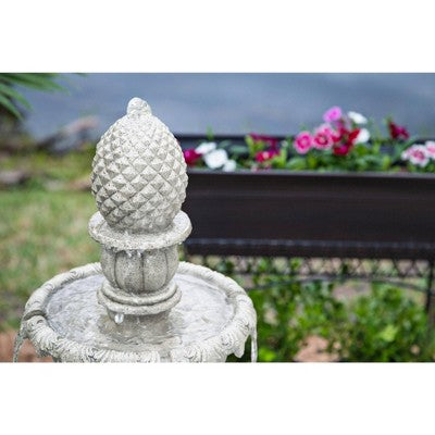 Ibiza 46" High Large Italian Outdoor Decor Sand Stone Floor Fountain With Light LED 3-Tier Outside Garden Patio Yard Backyard