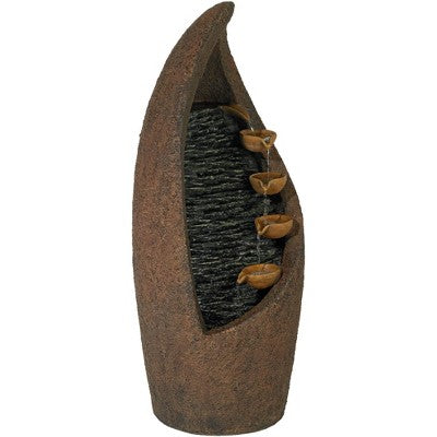  John Timberland Modern Rustic Outdoor Floor Water Fountain With Light LED 34 1/2" High Cascading For Yard Garden Patio Deck