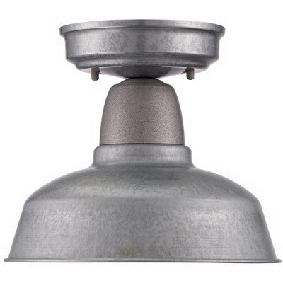  John Timberland Urban Barn Rustic Industrial Farmhouse Semi Flush Mount Outdoor Ceiling Light Galvanized Metal 8 3/4" For Post Exterior Barn Deck Yard