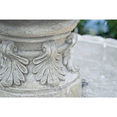  Ibiza 46" High Large Italian Outdoor Decor Sand Stone Floor Fountain With Light LED 3-Tier Outside Garden Patio Yard Backyard