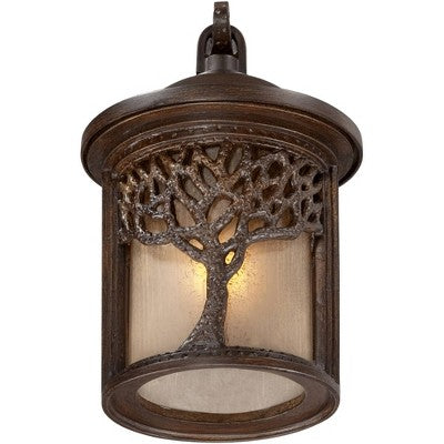  John Timberland Rustic Outdoor Wall Light Fixture Bronze 9 1/2" Tree Etched Glass Sconce For Exterior House Deck Patio Porch Lighting