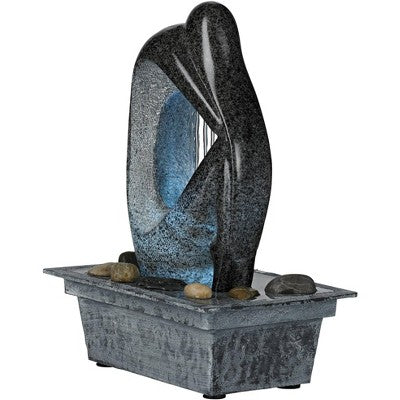  John Timberland Modern Tabletop Water Fountain With LED Light 10" Silhouette For Indoor Table Top Desk