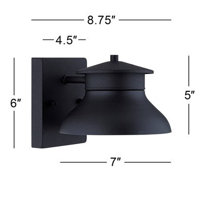  John Timberland Modern Outdoor Wall Light Fixture LED Black 5" Non Glass Dark Sky For Exterior House Porch Patio Deck Barn