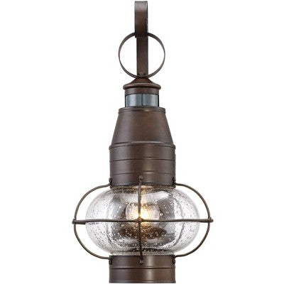  John Timberland Galt Rustic Outdoor Wall Light Fixture Oil Rubbed Bronze Motion Sensor Dusk To Dawn 19 3/4" Clear Seedy Glass For Post Exterior Barn