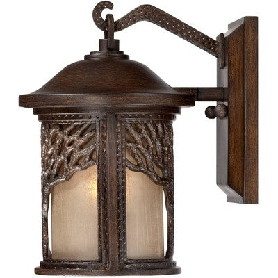  John Timberland Rustic Outdoor Wall Light Fixture Bronze 9 1/2" Tree Etched Glass Sconce For Exterior House Deck Patio Porch Lighting