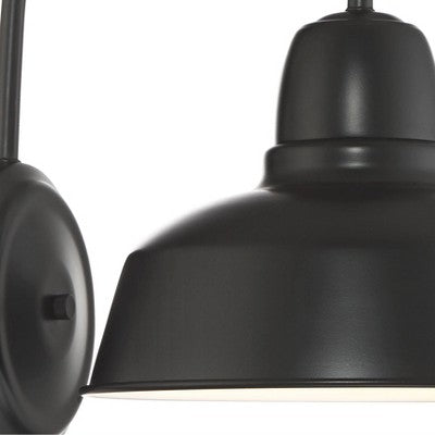  John Timberland Urban Barn Rustic Industrial Farmhouse Outdoor Wall Light Fixtures Set Of 2 Black Metal Gooseneck Arms Downlight 13" Post