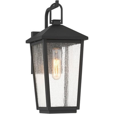  John Timberland Misty 16 1/4" High Sand Black Outdoor Wall Light