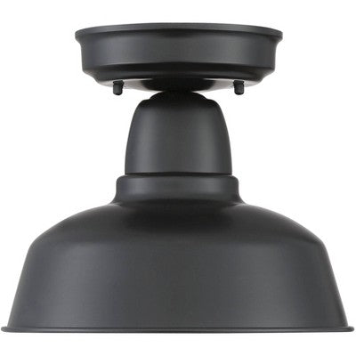  John Timberland Urban Barn Rustic Farmhouse Semi Flush Mount Outdoor Ceiling Light Black Metal 10 1/4" For Post Exterior Barn Deck House Porch Yard
