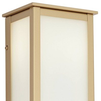  John Timberland Modern Outdoor Wall Light Fixture Warm Gold 12 3/4" Milky White Glass Shade For Exterior Barn Deck House Porch Yard Patio Outside Home