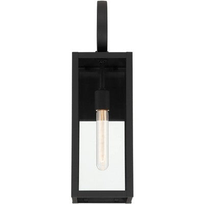  John Timberland Modern Outdoor Wall Light Fixture Deep Black 21" Clear Glass For Post Exterior Barn Deck House Porch Yard Patio