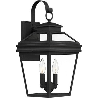 John Timberland Stratton Street Rustic Outdoor Wall Light Fixture Texturized Black 16 1/2" Clear Glass For Post Exterior Barn Deck House Porch Yard