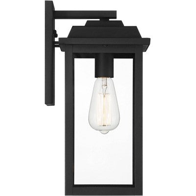  John Timberland Eastcrest Modern Outdoor Wall Light Fixture Textured Black 15 1/4" Clear Glass Panels For Post Exterior Barn Deck House Porch Yard