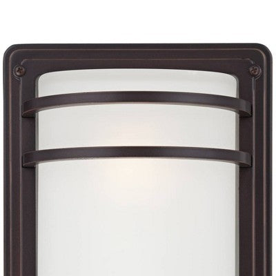  John Timberland Habitat Modern Outdoor Wall Light Fixture Rubbed Bronze 16" Opal Etched Glass For Post Exterior Barn Deck House Porch Yard Patio Home