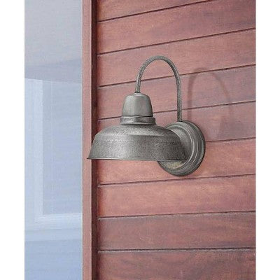  John Timberland Rustic Industrial Farmhouse Outdoor Barn Light Fixture Galvanized Gooseneck Arm 13" For Exterior Barn Deck House Porch Yard Patio Roof