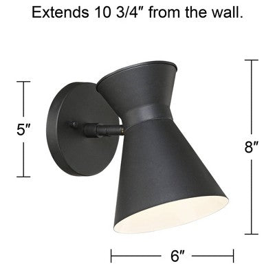  John Timberland Vance Modern Outdoor Wall Light Fixtures Set Of 2 Black LED Dark Sky Swivel Head 8" For Post Exterior Barn Deck House