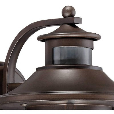  John Timberland Galt Outdoor Mission Wall Light Fixture Oil Rubbed Bronze Motion Sensor Dusk To Dawn 11 1/4" Seedy Glass For Post Exterior Barn Deck