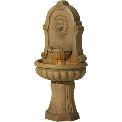  Royal Savanna Lion 58" High Large Italian Indoor Outdoor Decor Faux Stone Floor Fountain With Light LED Outside Garden Patio