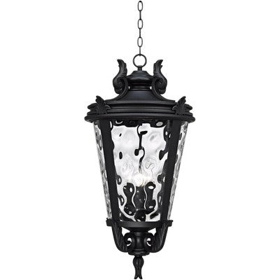  John Timberland Casa Marseille Rustic Outdoor Light Textured Black Scroll 30" Clear Hammered Glass Damp Rated For Post Exterior Barn Deck House Porch