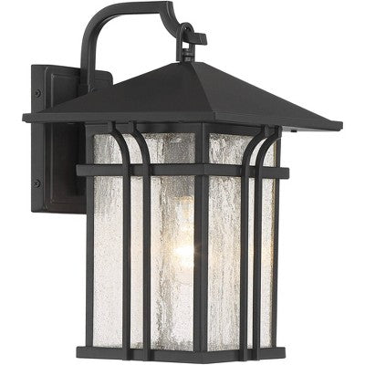  John Timberland Mission Outdoor Wall Light Fixture Painted Bronze 14" Seeded Clear Glass Lantern For House Porch Patio Deck