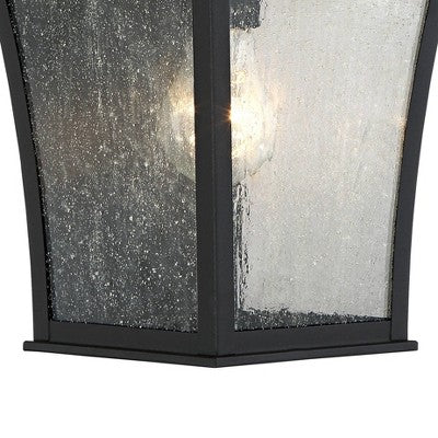  John Timberland Mosconi Rustic Outdoor Wall Lights Fixture Set Of 2 Textured Black 15" Clear Seedy Glass For Post Exterior Barn Deck House Porch Yard