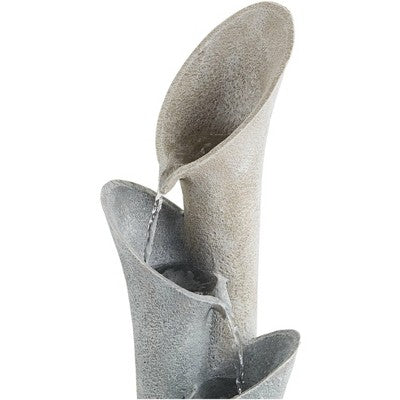  John Timberland Bell Modern Zen 4 Tier Cascading Outdoor Floor Water Fountain 34" For Yard Garden Patio Home Deck Porch House Exterior Balcony Roof